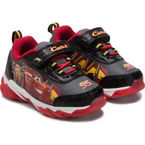 Детские кроссовки с подсветкой Cars для малышей и дошкольников, черный/красный