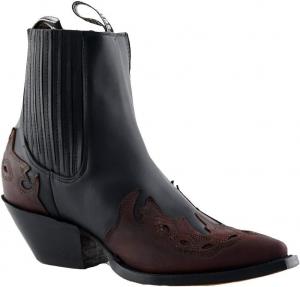 Унисекс байкерские кожаные ковбойские ботинки Grinders Arizona Lo черного и бордового цвета с кубинским каблуком, черный