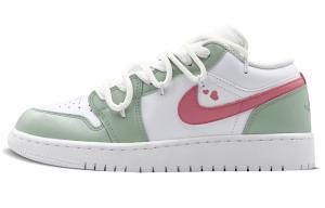 Женские баскетбольные кроссовки Air 1 с голубым зеленым воротником, противоскользящие, износостойкие, низкие, винтажные, зеленые белые Jordan, желто-зеленые