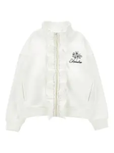 Толстовка на молнии с оборками Monnalisa, белый