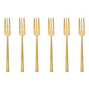 Rock - Набор вилок для торта из нержавеющей стали/золота с PVD-покрытием, 6 шт Sambonet, золото