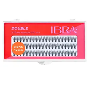 Пучки ресниц 12 мм, 60 шт./1 упаковка. Ibra Makeup Double