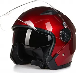 Мотоциклетный шлем с солнцезащитным козырьком, защитный шлем, открытый мотоциклетный шлем, классический полушлем с открытым лицом, одобрен DOT/ECE, размер D, L = 59-61 см AFAGUEEUPD, d