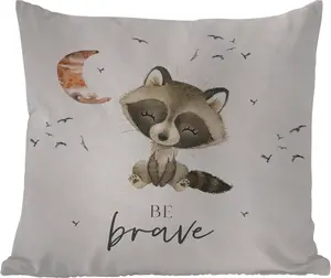 Подушка для улицы - Акварель - Будьте смелыми - Цитаты - Дети - Мальчики - Девочки - 40x40 см - Водонепроницаемая - Подушка для отдыха - Подушка - Для интерьера - Обивка с изображением MuchoWow