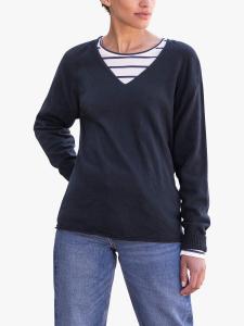 Шерстяной джемпер с V-образным вырезом Celtic & Co., темно-синий