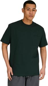 Футболка Hanes Beefy, короткие рукава, круглый вырез, 100% хлопок, бесшовный цельный крой, без этикетки, футболка с карманом Beefy, H5190, мужская, темно-зеленый