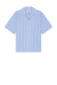 Полосатая рубашка с короткими рукавами Scotch & Soda, sky blue