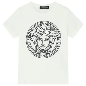 Детская футболка с круглым вырезом, средней толщины Versace, белый