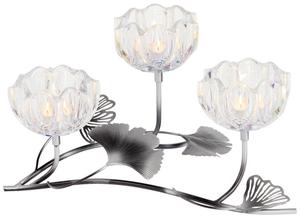 Подсвечник Ambia Home прозрачный, серебристый, 29/22,5/17 см