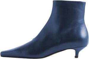 Женские классические ботильоны с квадратным носком, боковой молнией, на невысоком каблуке для вечеринок и повседневной носки, размер 4-16 США Wansseny, Navy