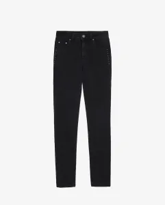Однотонные женские прямые джинсы с заклепками Scalpers, черный