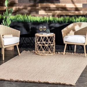 nuLOOM Плетеный акцентный ковер 61 x 92 см Courtney Tassel для дома и улицы, Tan