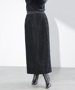 Узкая юбка из жаккарда с люрексом и ворсом