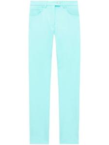 Courrèges прямые брюки с вышитым логотипом, синий