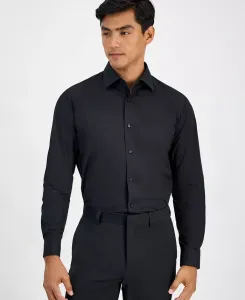 Мужская рубашка Valerio с длинным рукавом на пуговицах и геометрическим принтом Hugo Boss, черный