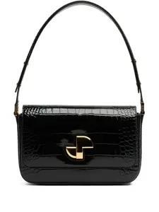 Сумка на плечо Le lock с тиснением под крокодила PATOU, черный