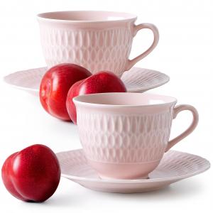 Кофейный сервиз CMIELOW SOFIA, набор кофейных чашек KONSIMO, розовый