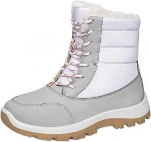 Женские модные сапоги средней длины с толстой подошвой и шнуровкой. Подошва из ПУ. Искусственная плюшевая подкладка. Удобные и теплые. Подходят для повседневного ношения или активного отдыха на улице. SPKFHD, White