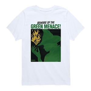 Футболка с принтом Wicked for good beware of the green menace! для мальчиков Licensed Character, White