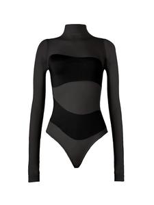 Wolford Боди-рубашка в черном цвете