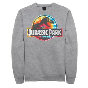 Мужской флисовый пуловер с графическим логотипом в стиле Парк Юрского периода Tie Dye Circle Licensed Character