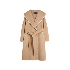 ELLE Пальто женское Khaki Lapel Moderate Straight Fit