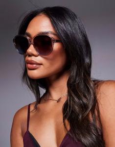 Солнцезащитные очки Quay Guess Again округлой формы большого размера в прозрачно-розовом цвете с градиентными линзами Quay Australia