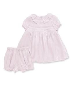 Детское комбинезон-платье с вышивкой в виде сборок и панталончиками (70-90 см)