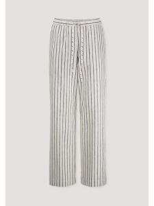 Полосатые брюки Hessnatur, свободного кроя, из льна и хлопка, натурального белого цвета