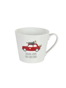 Кружка Happy Cup с ручкой от Driving Home for Christmas в белом цвете Krasilnikoff