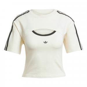 Футболка Cali Tee с удлиненным плечом женская ivory/black Adidas Originals, черный