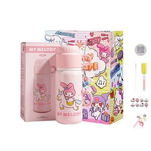 Термокружка Yugui Dog unisex для студентов, стильная, многоцветная, из нержавеющей стали 316, эксклюзивная школьная кружка с соломинкой, 460 мл Sanrio, My Melody (Cup Brush+Straw Brush+Shopping Bag+Stickers+Keychain)