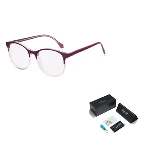 CYXUS Овальные очки для компьютера унисекс, Purple Frame with Purple Gradient Lens T05