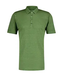 Зеленая льняная рубашка поло 120% Lino, зеленый