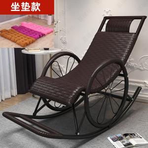 Vipero Кресло-качалка из ротанга, черные широкие полосы, с подушкой и подголовником, с ремнем