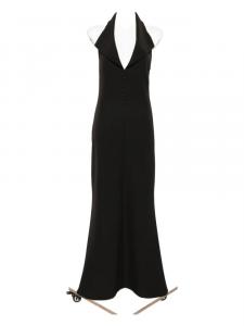 Платье макси с халтер-воротом и пуговицами спереди Atu Body Couture, черный