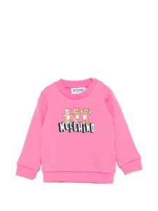Свитшот с графическим принтом Moschino Kids, розовый