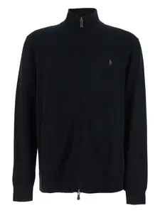 Кардиган с высоким воротником и вышивкой POLO RALPH LAUREN, черный