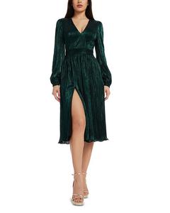 Платье Holly с длинными рукавами и металлическим отливом Dress the Population, зеленый