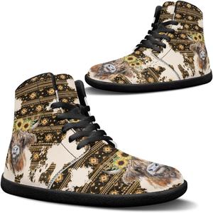 Binienty Мужские и женские минималистичные босоногие туфли из ПУ-кожи, высокие, с нулевым падением, для спорта, хайкинга и ходьбы, Aztec Yak