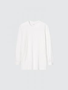 Футболка Heattech с круглым вырезом Uniqlo, белый