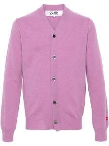 Шерстяной кардиган с V-образным вырезом Comme Des Garçons Play, фиолетовый
