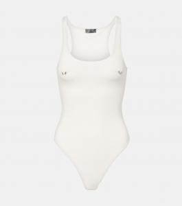 Расшитый хлопковый боди Mugler, Snow