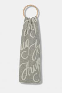 Шерстяной шарф Hugo, серый