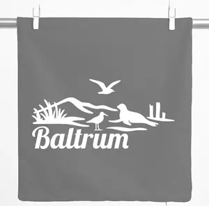 Декоративная наволочка Huuraa Baltrum Beach Motif Gift 40x40 см, стальной серый хлопок, Baltrum Decoration Hellweg Druckerei
