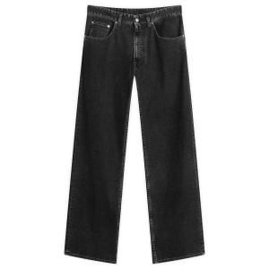Выстиранные джинсы с широкими штанинами Mm6 Maison Margiela, черный