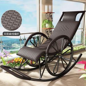 Fantasy Кресло-качалка из ротанга с колесиками, двойной слой, black