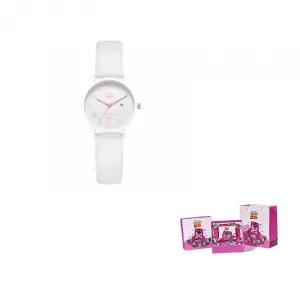 Disney Часы Strawberry Bear Series Quartz Movement Leather Strap Watch Women's Watch White Dial