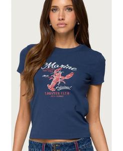 Женская футболка "Клуб любителей лобстеров" Edikted, Blue