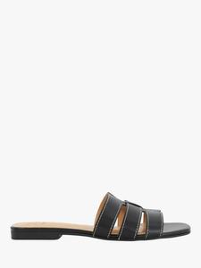 Layyla кожаные сандалии с открытым носком и строчкой Dune London, Black